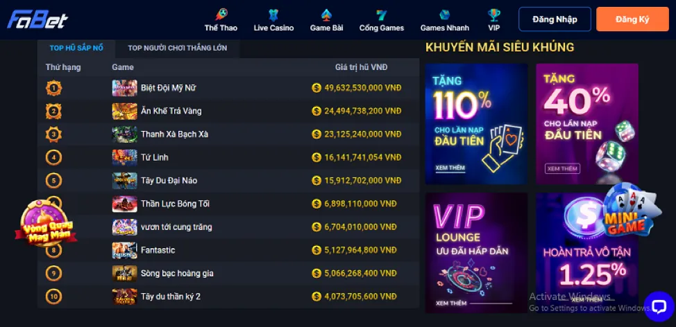 Đa dạng trò chơi casino trực tiếp tại 888now66